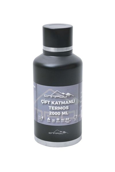 CAMPOUT Black Nurgaz Double Layer Thermos 2000 ml