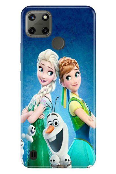 realme C21Y C25Y Uyumlu Kılıf Resimli Desenli Silikon Elsa Anna Olaf