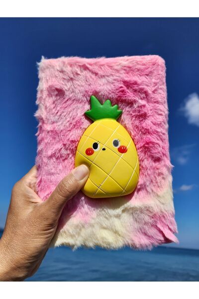 Rota Hediyelik Sevimli Peluş Kawaii Squishy Ananas Çizgili Çocuk Defter, Anı,...