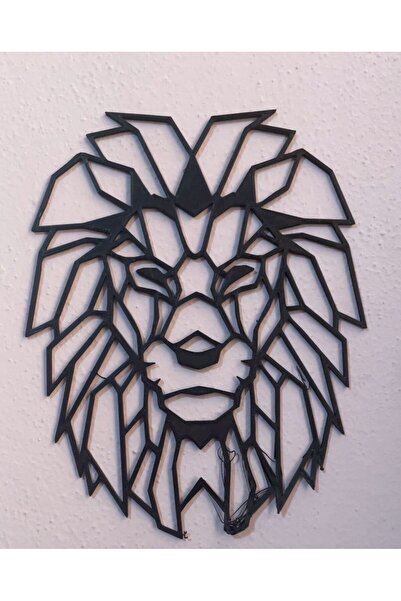 3DHarikalarDiyarı Aslan Duvar Tablo- 22 Cm Aslan Duvar Süsü -geometrik Aslan