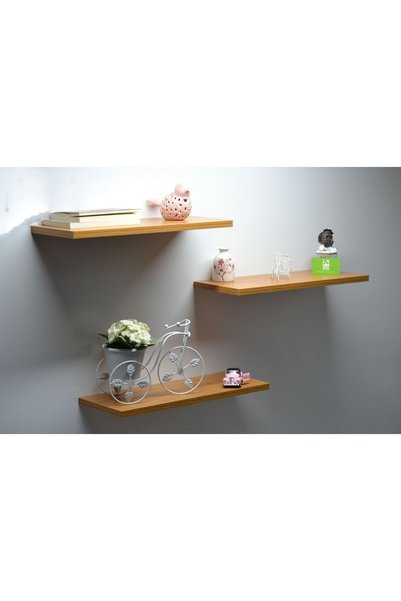 BMD MOBİLYA 3 Lü Duvar Raf Seti (50 CM UZUNLUK 20 CM GENİŞLİK 18 MM KALINLIK)