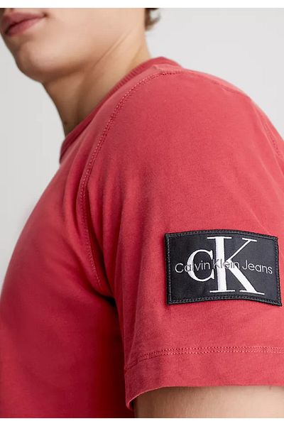 Calvin Klein Men's Sleeve Brand Logo T-Shirt - Red
