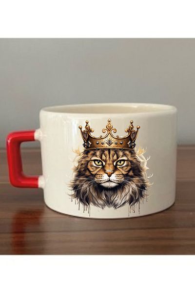 lili hediyelik Cat Printed Cup Mug Cup - Gift Ceramic Tea and Coffee Cup