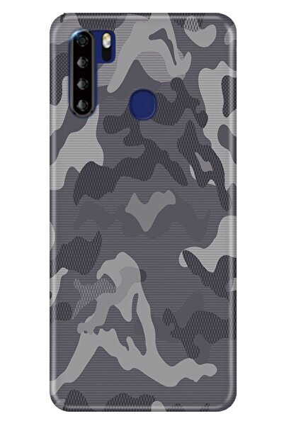 Reeder P13 Blue Max Kılıf Resimli Desenli Silikon Gri Kamuflaj