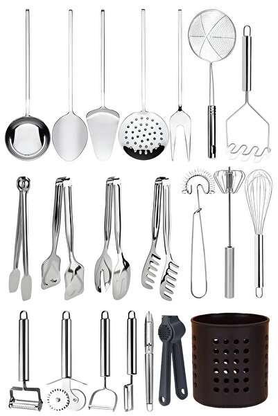 Homerest 21 Parça Paslanmaz Çelik Servis Seti - Mutfak Gereçleri ve Aksesuarl...