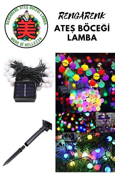 FORSEİ LUCA 50 Led 7 Metre Renkli Solar Güneş Enerjili Bahçe Aydınlatması Balkon Ağaç Lambası Aydınlatması