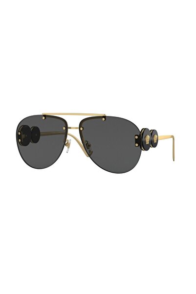 Versace Ve 22501002 /8763 Women's Sunglasses Gold Metal Frame Smoked Lens Uv400