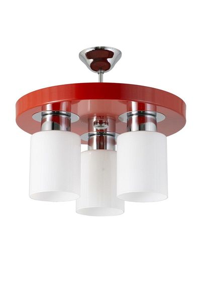 Lambadar Triple Modern Sports Model Round Tray Red Chandelier