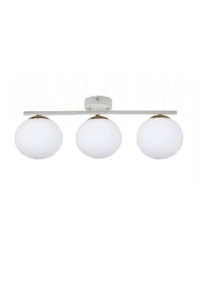 Lambadar White Triple Modern White Glass Plafonier Chandelier