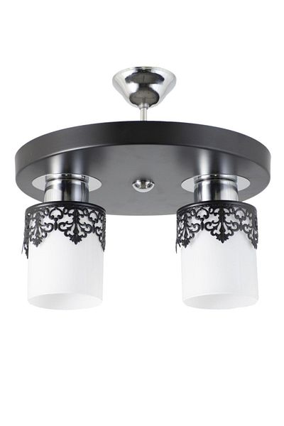 Lambadar Double Modern Sports Model Black Chandelier with Round Tray Crown
