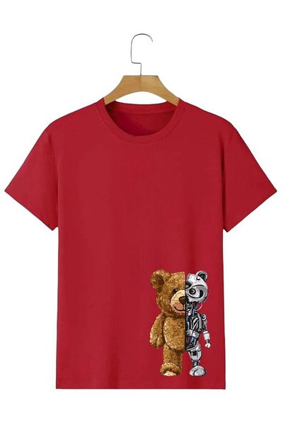 DAXİS Sportwear Company Παιδικό μπλουζάκι Robotic Bear Printed - Μπλουζάκι με λαιμόκοψη, για αγόρια και κορίτσια