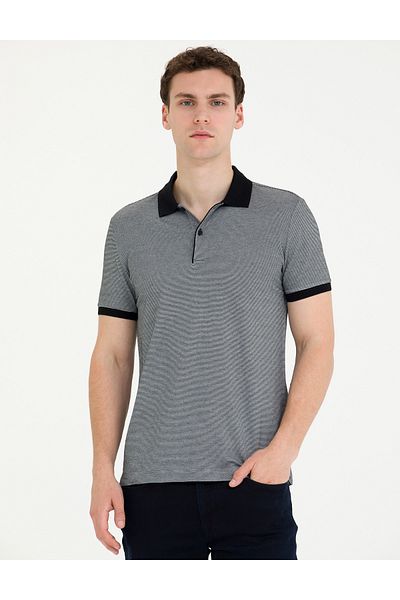 Pierre Cardin Ανδρικό μπλουζάκι πόλο FRANKE Jacquard - Slim Fit Jaka