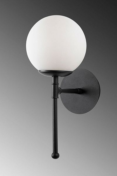 Lambadar Modern Globe Glass Model Black Sconce