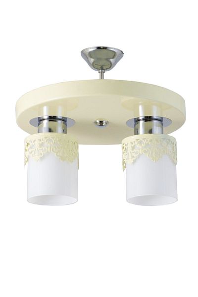 Lambadar Double Modern Sports Model Round Tray Crown Cream Chandelier