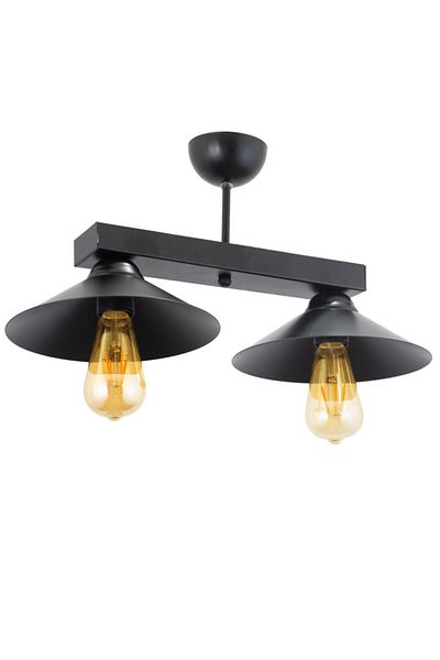 Lambadar Retro Rustic Model Metal Double Black Profonyer Chandelier