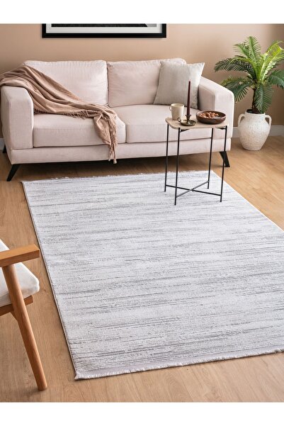 SARAZ HALI Vals Gray Soft Texture Non-Slip Non-Dust Carpet - Living Room Hallway Cutting Runner