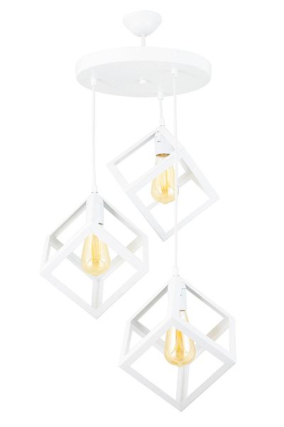 Lambadar Rustic Retro Model Geometric Pendant Lamp Metal Cube Chandelier