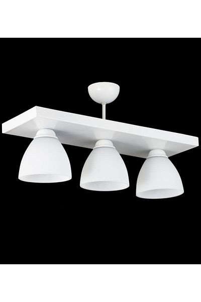 Lambadar Triple Rectangular White Sports Model Modern Chandelier