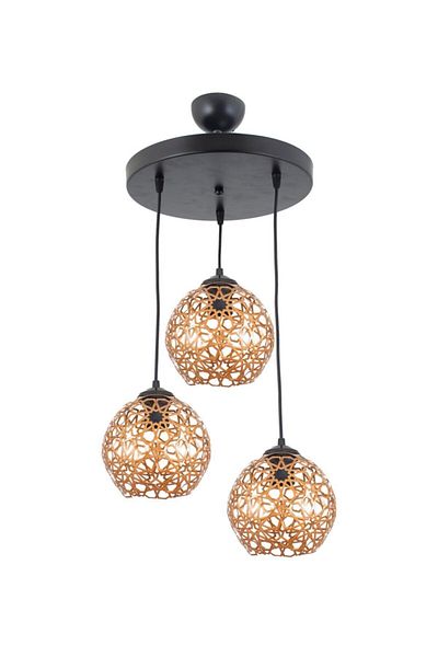Lambadar Seljuk Ball Motif Star Wrought Iron Model Retro Rustic Pendant Lamp Chandelier