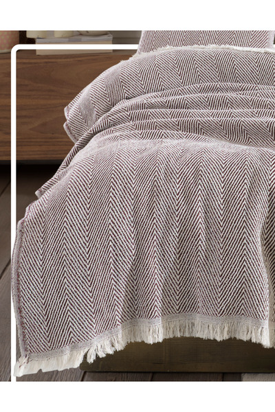 Lux Touch Lily Plum - Single 145x200 cm Cotton Tufted Bed Armchair, Sofa Seat Cover