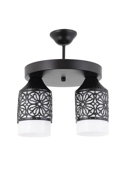 Lambadar Double Sports Model Modern Retro Rustic Chandelier White Glass