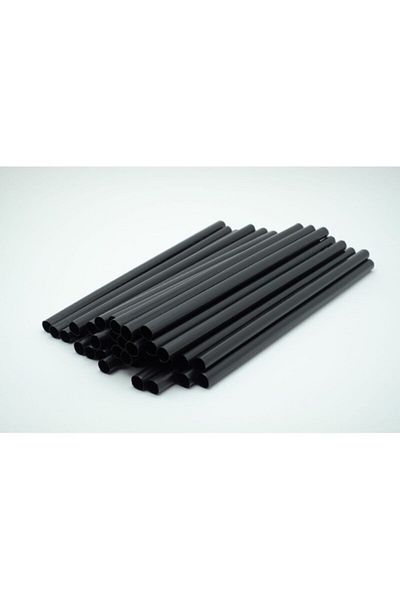 Bursa Pipet Black Bubble Tea Frozen Smoothie and Milkshake Compatible Straw Thick Cocktail Straw 50 Pieces