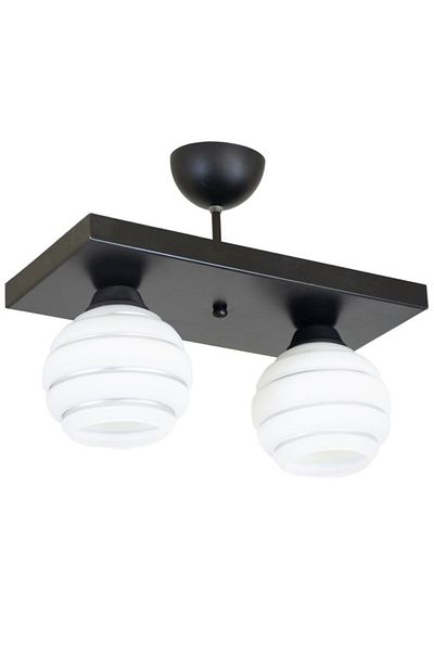 Lambadar Double Special Striped Glass Model Modern Plafonier Chandelier