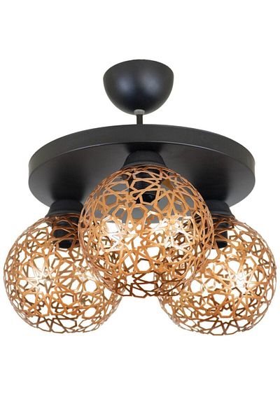 Lambadar Seljuk Ball Motif Star Wrought Iron Model Retro Rustic Plafonier Chandelier