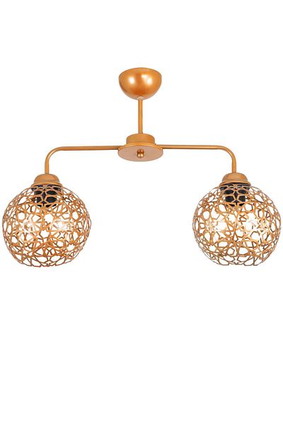 Lambadar Double Seljuk Model Modern Copper Plafonier Chandelier