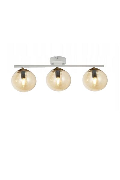 Lambadar White Triple Modern Balcam Glass Plafonier Chandelier