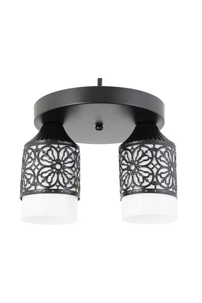 Lambadar Double Sports Model Modern Retro Rustic Chandelier White Glass