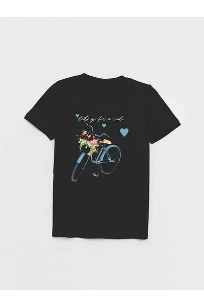 Cevval Girl - Bicycle Printed T-Shirt