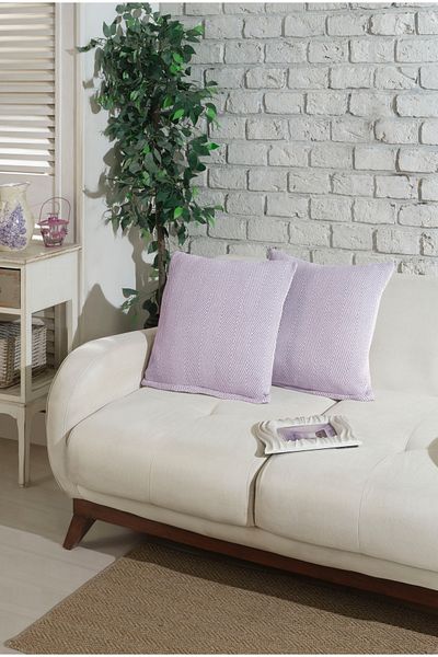 Lux Touch Față de pernă Lily Lilac 2 piese cu fermoar - 45 x 45 cm Pernă de pernă