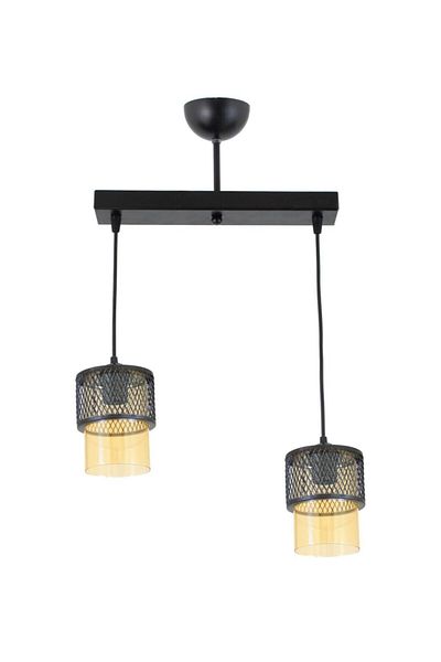 Lambadar Double Honey Glass Cage Model Modern Pendant Lamp Chandelier