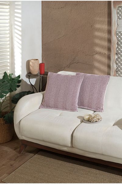 Lux Touch Lily Plum 2 fete de pernă cu fermoar - 45 x 45 cm pernă de pernă