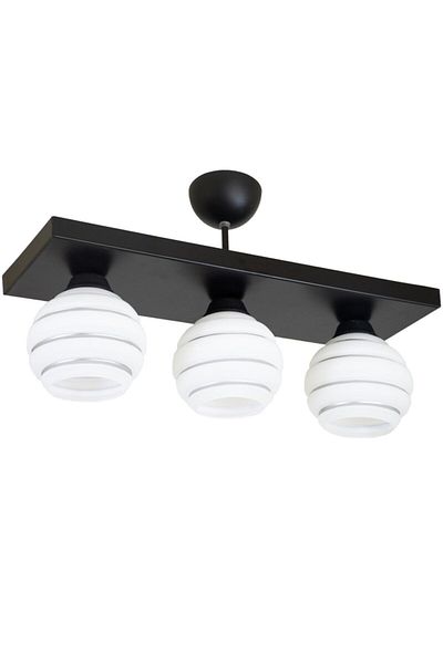 Lambadar Triple Special Striped Glass Model Modern Plafonier Chandelier