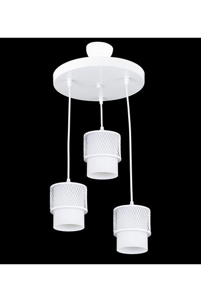 Lambadar Triple White Glass Cage Model Modern Pendant Lamp Chandelier