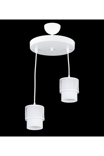 Lambadar Double White Glass Cage Model Modern Pendant Lamp Chandelier