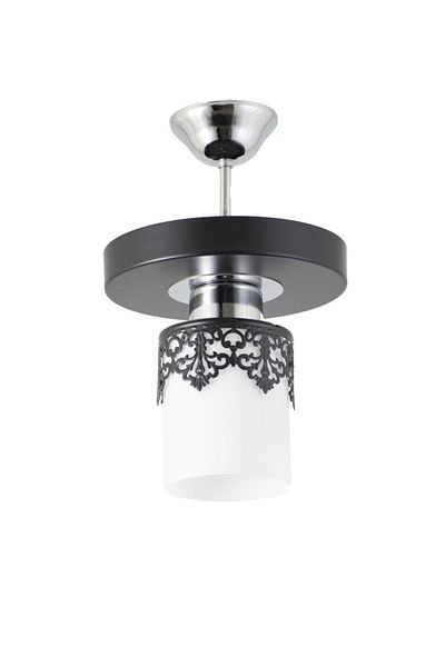 Lambadar Single Modern Sports Model Black Chandelier with Round Tray Crown