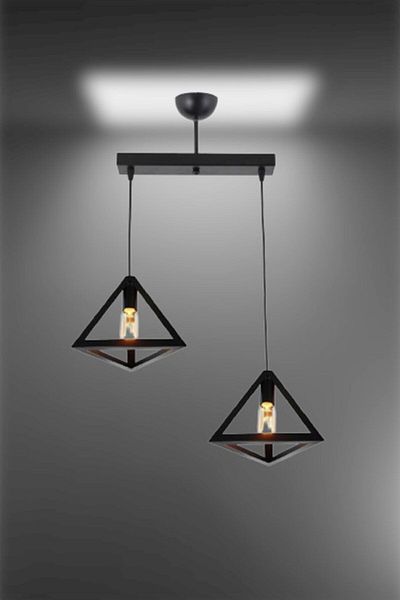 Lambadar Honeycomb New Style Rustic Model Triangle Double Pendant Lamp Chandelier