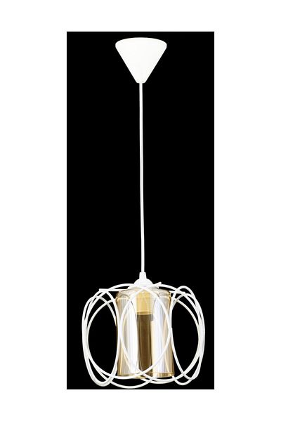 Lambadar Modern Sports Round Geometric Double White Balcam Metal Pendant Lamp Chandelier
