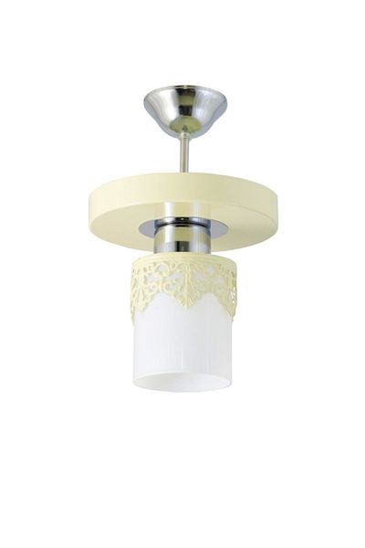 Lambadar Single Modern Sports Model Round Tray Crown Cream Chandelier