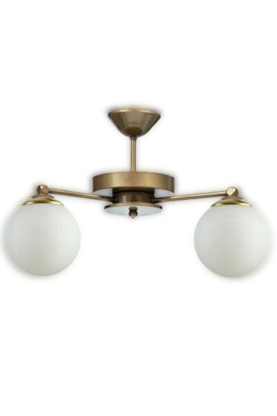 Lambadar Eskitme 2'li Modern Glop Beyaz Camlı Plofonyer Model Avize