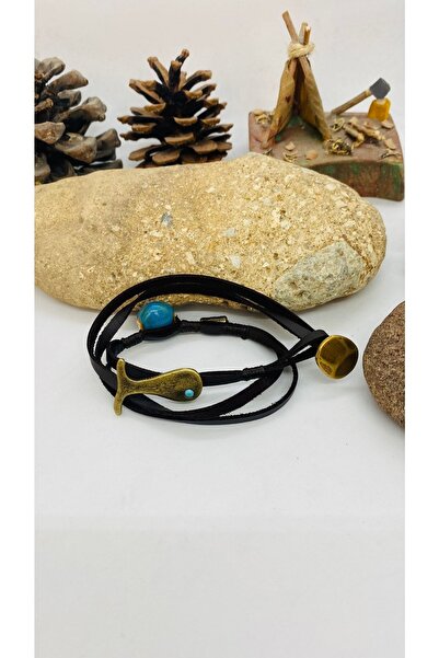 Porsuk Alternatif El Yapımı Etnik Otantik Gerçek Deri , Sarmalı Bileklik