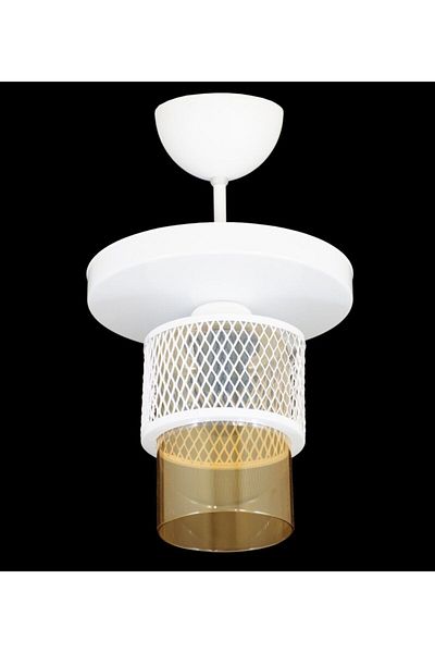 Lambadar Single Honey Glass Cage Model Modern Plafonier Chandelier