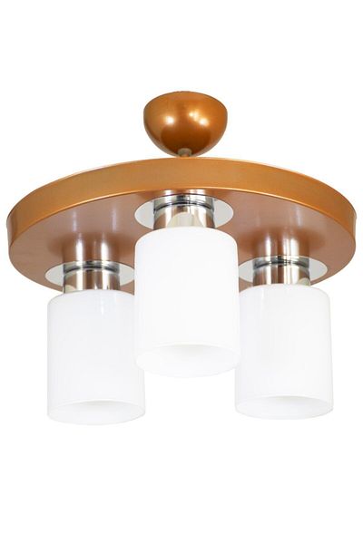 Lambadar Triple Modern Sports Model Round Tray Copper Chandelier