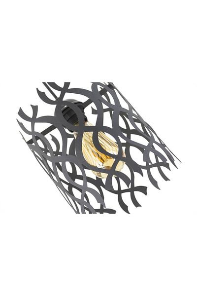 Lambadar Flame Motif Black Wrought Iron Model Modern Pendant Lamp Chandelier