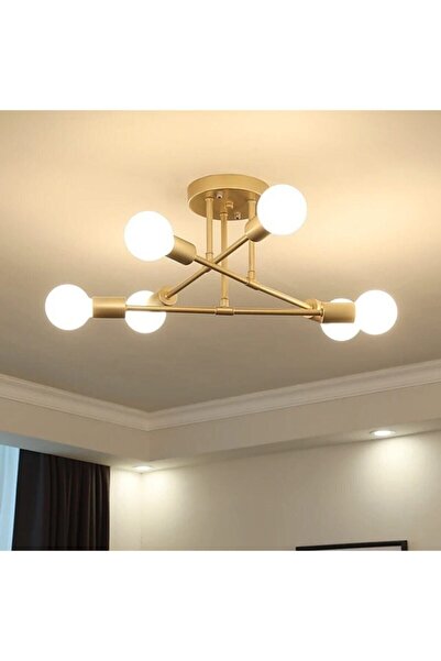 Lambadar Akrobat Çapraz Model Plafonyer Tavana Monte Ahtapot Altılı Avize
