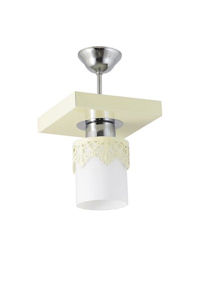 Lambadar Single Modern Sports Model Square Tray Crowned Cream Chandelier