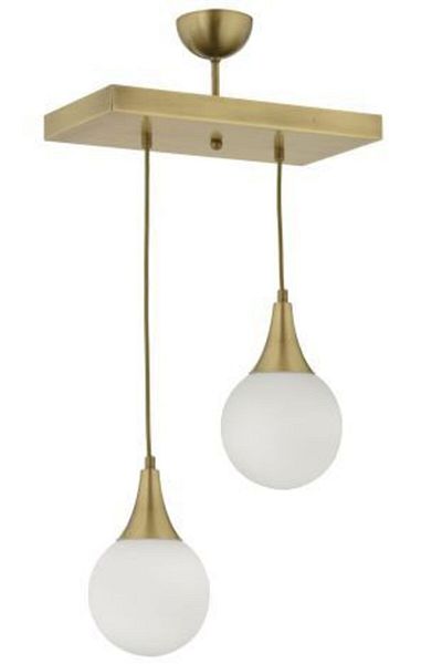 Lambadar Double Rectangular Vintage Model Modern White Globe Glass Pendant Lamp Chandelier